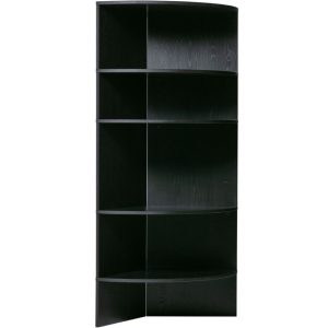 Hoorns Černá dřevěná knihovna Richard 100 cm  - Výška168 cm- Průměr 100 cm