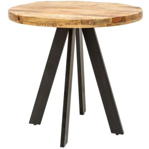 Moebel Living Masivní mangový kulatý jídelní stůl Fabio 80 cm  - Výška76 cm- Průměr 80 cm