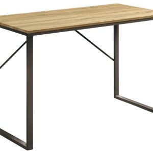 Přírodní pracovní stůl Kave Home Talbot 120 x 60 cm s černou podnoží  - Výška76 cm- Šířka 120 cm