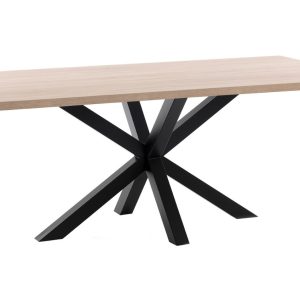 Dubový jídelní stůl Kave Home Argo 160 x 100 cm s černou kovovou podnoží  - Výška78 cm- Šířka 160 cm