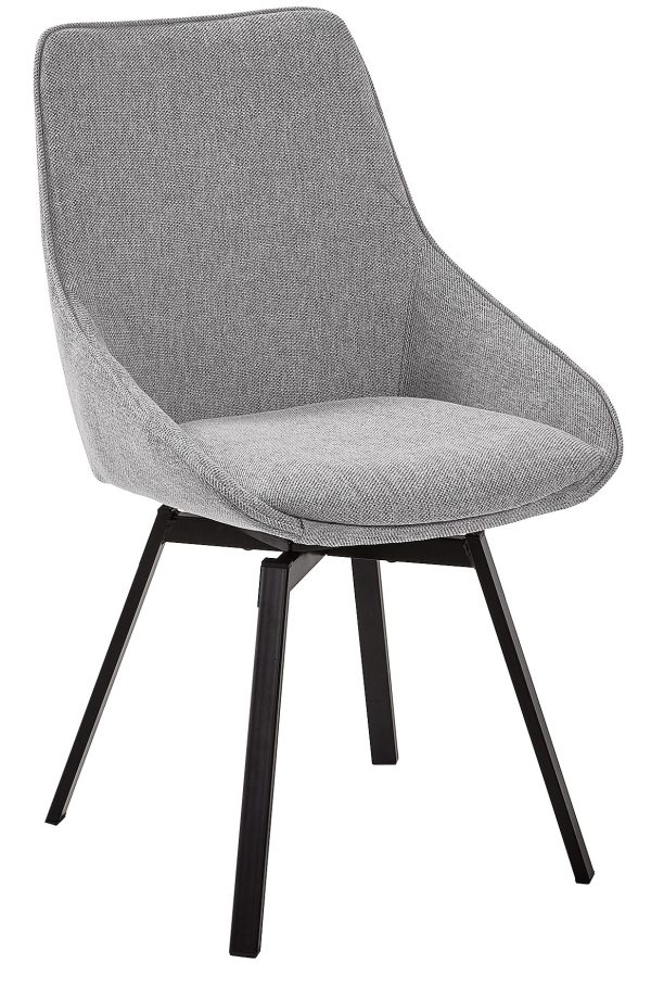 Světle šedá látková jídelní židle Kave Home Jenna  - Výška86 cm- Šířka 45 cm