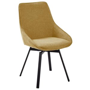 Hořčicově žlutá látková jídelní židle Kave Home Jenna  - Výška86 cm- Šířka 45 cm