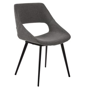 Tmavě šedá látková jídelní židle Kave Home Hest  - Výška81 cm- Šířka 51 cm