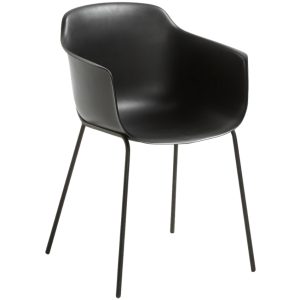 Černá plastová jídelní židle Kave Home Khasumi  - Výška81 cm- Šířka 47 cm
