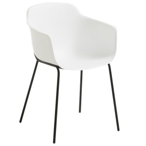 Bílá plastová jídelní židle Kave Home Khasumi  - Výška81 cm- Šířka 47 cm