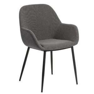 Tmavě šedá látková jídelní židle Kave Home Konna  - Výška84 cm- Šířka 59 cm