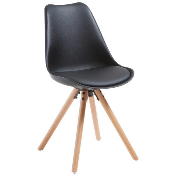 Černá koženková jídelní židle Kave Home Ralf  - Výška81