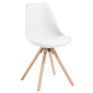 Bílá koženková jídelní židle Kave Home Ralf  - Výška81