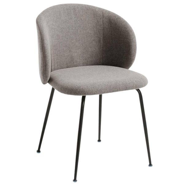 Světle šedá látková jídelní židle Kave Home Minna  - Výška78 cm- Šířka 57 cm