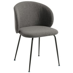 Tmavě šedá látková jídelní židle Kave Home Minna  - Výška78 cm- Šířka 57 cm