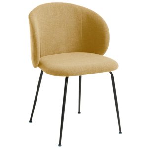 Hořčicově žlutá látková jídelní židle Kave Home Minna  - Výška78 cm- Šířka 57 cm