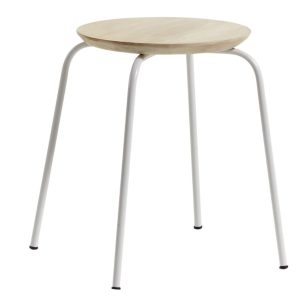 Mangová stolička Kave Home Ren 46 cm s bílou podnoží  - Výška46 cm- Průměr 39