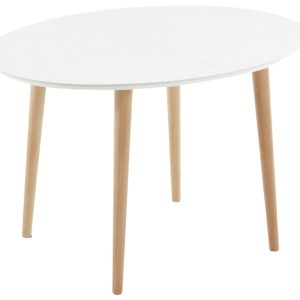 Bílý lakovaný rozkládací jídelní stůl Kave Home Oqui 120/200 x 90 cm  - Výška74 cm- Šířka 120/200 cm