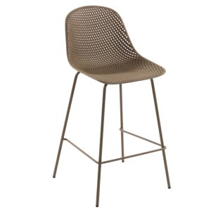 Béžová plastová barová židle Kave Home Quinby 75 cm  - Výška107 cm- Šířka 49 cm