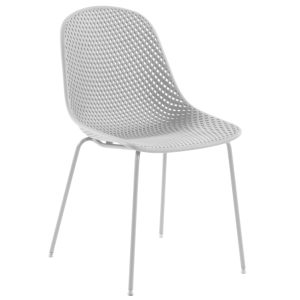 Bílá plastová jídelní židle Kave Home Quinby  - Výška82 cm- Šířka 45 cm