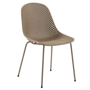 Béžová plastová jídelní židle Kave Home Quinby  - Výška82 cm- Šířka 45 cm