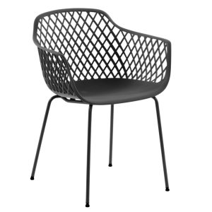 Tmavě šedá plastová jídelní židle Kave Home Quinn  - Výška80 cm- Šířka 60 cm