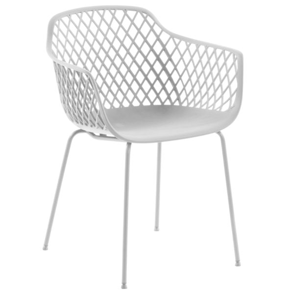 Bílá plastová jídelní židle Kave Home Quinn  - Výška80 cm- Šířka 60 cm