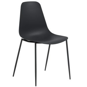 Černá plastová jídelní židle Kave Home Whatts  - Výška87 cm- Šířka 49 cm