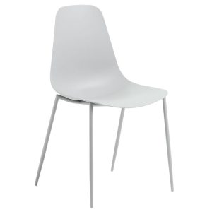 Šedá plastová jídelní židle Kave Home Whatts  - Výška87 cm- Šířka 49 cm