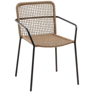 Béžová pletená jídelní židle Kave Home Ellen  - Výška80 cm- Šířka 56 cm