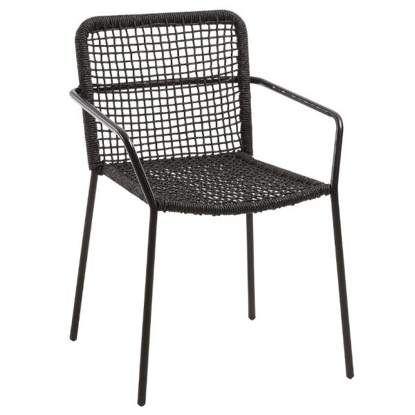 Tmavě šedá pletená jídelní židle Kave Home Ellen  - Výška80 cm- Šířka 56 cm
