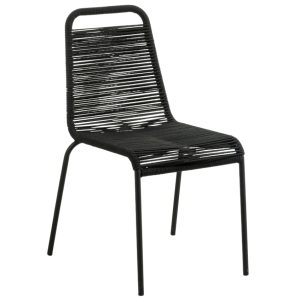 Černá pletená jídelní židle Kave Home Lambton  - Výška84 cm- Šířka 42 cm