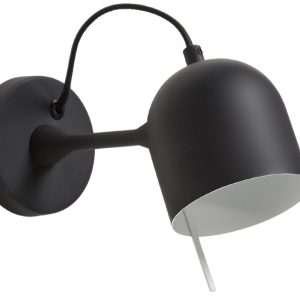 Černé kovové nástěnné svítidlo Kave Home Lucilla  - Výška10 cm- Šířka 10 cm