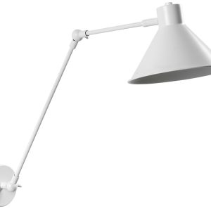 Bílé kovové nástěnné světlo Kave Home Dione  - Výška57 cm- Šířka 20 cm