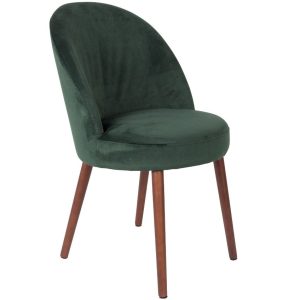 Zelená sametová jídelní židle DUTCHBONE Barbara  - Výška85