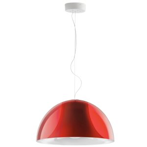 Pedrali Červené závěsné světlo L002S/BA 52 cm  - Výška28 cm- Průměr 52 cm