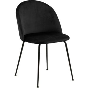 Scandi Černá sametová jídelní židle Harper  - Výška80