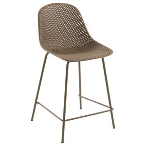 Béžová plastová barová židle Kave Home Quinby 65 cm  - Výška97 cm- Šířka 49 cm