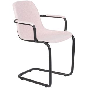 Starorůžová plastová konferenční židle ZUIVER THIRSTY s područkami  - Výška78
