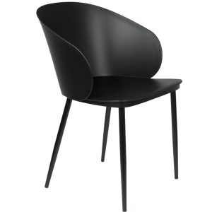 White Label Černá plastová jídelní židle WLL Gigi  - Výška81 cm- Šířka 57 cm