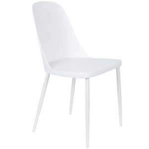 White Label Bílá plastová jídelní židle WLL Pip  - Výška85 cm- Šířka 46 cm