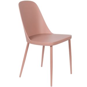 White Label Růžová plastová jídelní židle WLL Pip  - Výška85 cm- Šířka 46 cm