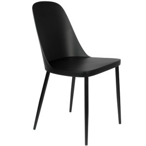 White Label Černá plastová jídelní židle WLL Pip  - Výška85 cm- Šířka 46 cm