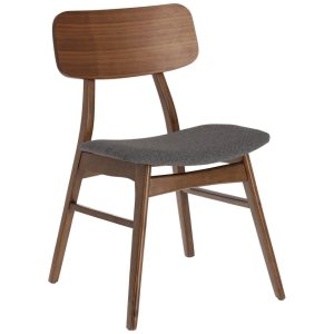 Šedá ořechová jídelní židle Kave Home Selia  - Výška79 cm- Šířka 48 cm