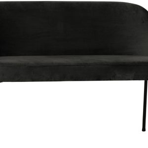 Hoorns Černá sametová jídelní lavice Tergi 120 cm  - Výška82