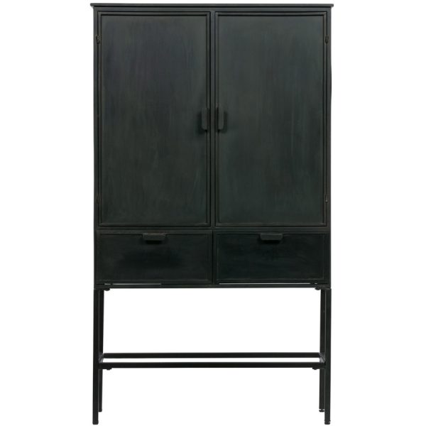 Hoorns Černá vintage skříň Ronan  - Výška151 cm- Šířka 87 cm