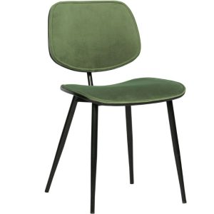 Hoorns Zelená sametová jídelní židle Gia  - Výška78 cm- Šířka 46 cm
