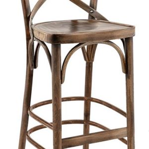 Comico Hnědá buková barová židle Shelby s patinou 76 cm  - Výška107 cm- Šířka 40 cm