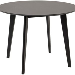 Scandi Černý dubový kulatý jídelní stůl Diaz 105 cm  - Výška76 cm- Průměr 105 cm