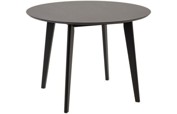 Scandi Černý dubový kulatý jídelní stůl Diaz 105 cm  - Výška76 cm- Průměr 105 cm