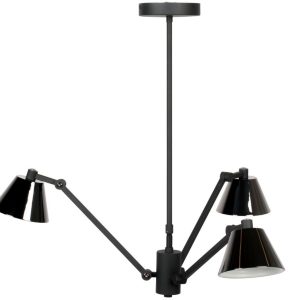 Černé kovové závěsné světlo ZUIVER LUB  - Šířka66 cm- Výška 97 cm