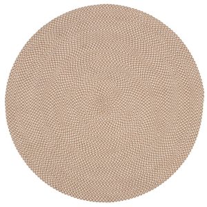 Béžový látkový koberec Kave Home Rodhe ⌀ 150 cm  - Výška1 cm- Průměr 150 cm