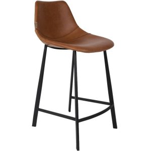 Hnědá vintage barová židle DUTCHBONE Franky 65 cm  - Výška91 cm- Šířka 52 cm