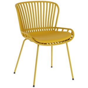 Hořčicově žlutá plastová jídelní židle Kave Home Surpik  - Výška80 cm- Šířka 50 cm