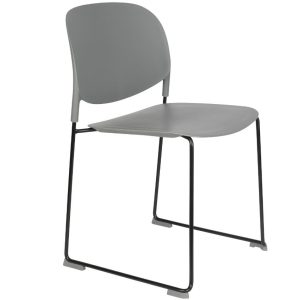 White Label Šedá plastová jídelní židle WLL Stacks  - Výška80 cm- Šířka 48
